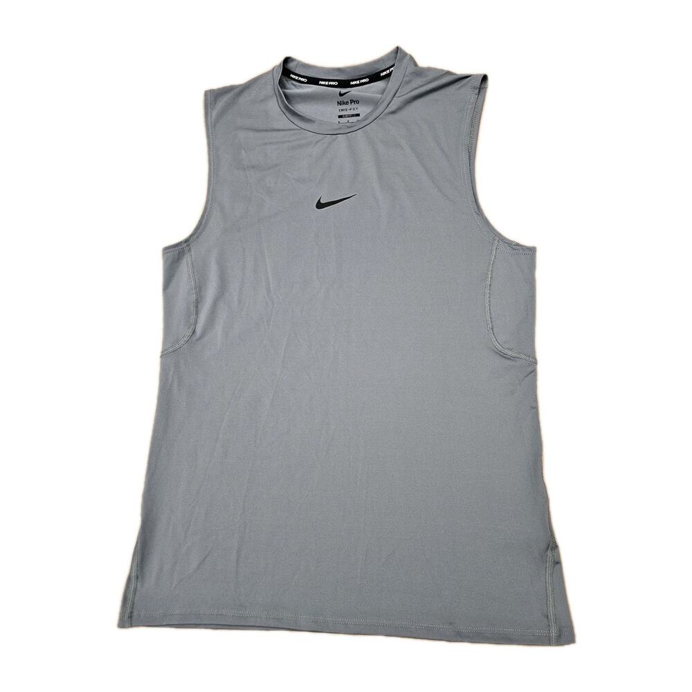 Nike Pro Men's Sleeveless Shirt Top Dri-FIT Grey Small FB7924-084